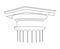 Doric capital, classical Greek architectural order. Continuous line drawing vector illustration