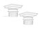 Doric capital, classical Greek architectural order. Continuous line drawing, vector illustration