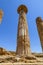 Doric columns of Hercules or Heracles Temple .The most ancient of the Akragantine temples. Temples Valley, Agrigento, Sicily