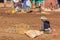 DORZE, ETHIOPIA - JANUARY 30, 2020: Potato stalls at a market in Dorze village, Ethiop