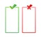 Dos and donts list with checkmark and cross mark. Ui design. Check mark icon