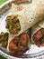 Dosa Stuffed with Aloo Masala and Sambhar