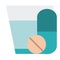Dose pill capsule prescription health care medical flat style icon