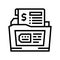 dossier allowance line icon vector illustration