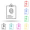dossier with fingerprint multi color style icon. Simple thin line, outline  of crime Investigation icons for ui and ux,