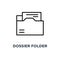 Dossier folder icon. Linear simple element illustration. The sec