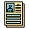 Dossier icon color outline vector