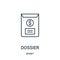 dossier icon vector from money collection. Thin line dossier outline icon vector illustration
