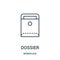 dossier icon vector from workplace collection. Thin line dossier outline icon vector illustration
