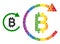 Dot Bitcoin Repay Composition Icon of LGBT-Colored Spheres