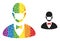 Dot Boss Mask Composition Icon of LGBT-Colored Spheric Dots