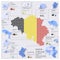 Dot And Flag Map Of Belgium Infographic Design