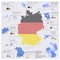 Dot And Flag Map Of Germany Infographic Design