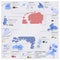 Dot And Flag Map Of Netherlands Infographic Design