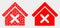 Dot and Flat Vector Closed House Icon