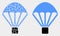 Dot and Flat Vector Parachute Icon
