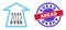 Dot Halftone 2022 ahead arrow Icon and Bicolor Ahead Grunge Stamp