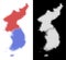 Dot Halftone North And South Korea Map