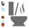 Dot Halftone Toilet Smell Icon and Additional Icons