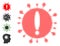 Dot Halftone Virus Exclamation Icon and Original Icons