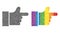 Dot Index Finger Composition Icon of Rainbow Circles