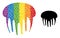 Dot Jelly Fish Composition Icon of Rainbow Spheres