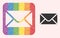 Dot Mosaic Envelope Hole Icon for LGBT