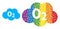 Dot Oxigen Cloud Mosaic Icon of Bright Round Dots