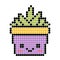 Dot pixel cactus image, for cross stitch patterns and beading patterns