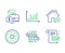 Dot plot, Accounting report and Fan engine icons set. Loan house, Cashback card and Payment card signs. Vector