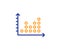 Dot plot graph line icon. Presentation chart sign. Vector