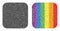 Dot Rounded Square Mosaic Icon of Rainbow Spheric Dots