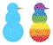 Dot Snow Man Mosaic Icon of Bright Spheric Dots