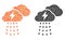 Dot Thunderstorm Clouds Mosaic Icons