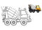 Dot to Dot Concrete Mixer Isolated Coloring Page