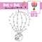 Dot to dot educational game and Coloring book Balloon cartoon character perspective view vector illustration