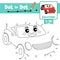 Dot to dot educational game and Coloring book Convertible cartoon character perspective view vector illustration