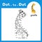 Dot to dot educational game and coloring book of giraffe animal cartoon