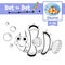 Dot to dot educational game and Coloring book Happy Clownfish animal cartoon character vector illustration