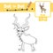 Dot to dot educational game and Coloring book Kudu animal cartoon character vector illustration