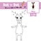 Dot to dot educational game and Coloring book Okapi standing on two legs animal cartoon character vector illustration