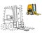 Dot to Dot Forklift Isolated Coloring Page