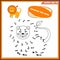 Dot to dot funny game for kids with lion