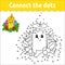 Dot to dot game. Draw a line. Christmas burning candles decorated with holly leaves. For kids. Activity worksheet. Coloring book.