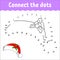 Dot to dot game. Draw a line. Santa claus fur hat with holly. For kids. Activity worksheet. Coloring book. With answer. Cartoon