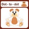 Dot-to-dot game for kids vector illustration. A puzzle game with tracking lines of numbers with a teddy bear.