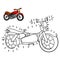 Dot to Dot Motorcycle Isolated Coloring Page