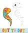 Dot to dot puzzle. Connect dots game. parrot vector illustration