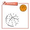 Dot to dot puzzle with doodle basketball ball