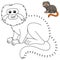 Dot to Dot Tamarin Animal Isolated Coloring Page